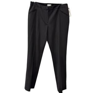 NWT Tahari Size 12 High Rise Slim Chino Pant Black Business Boardroom Office